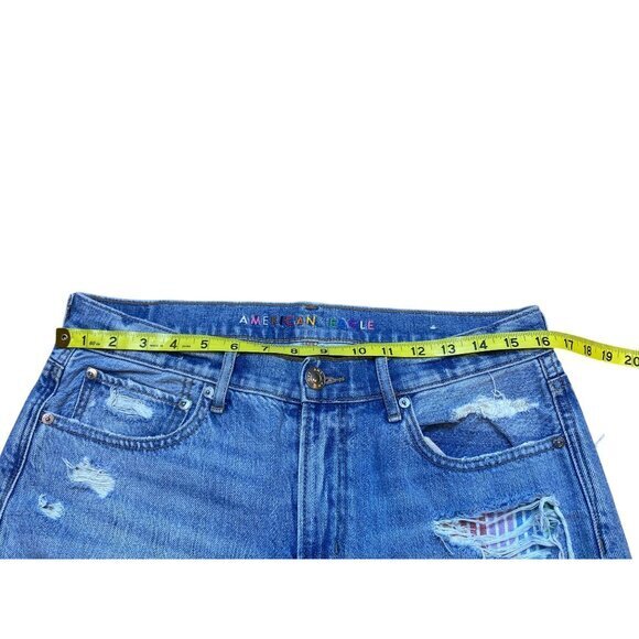 American‎ Eagle Womens 90s Straight Distressed Ripped Jeans Sz 10S - Picture 7 of 9